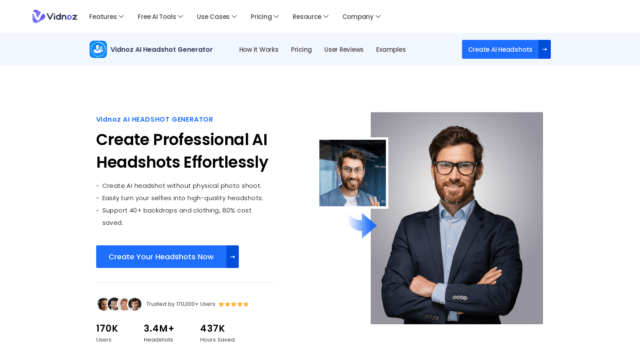 Vidnoz Review: Top Free AI Headshot Generator .. Try it Today!